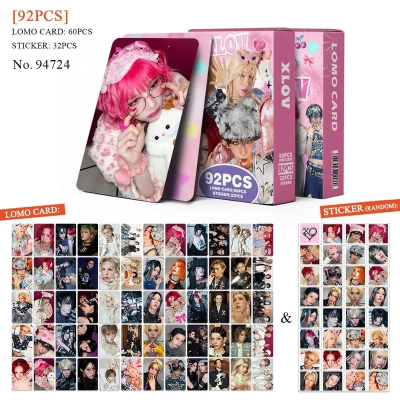 92Pcs/Set Idol XLOV New Mini 2 Album I God Periphery Lomo Cards And Stickers Postcards WUMUTI RUI HARU HYUN Fans Gift Collection