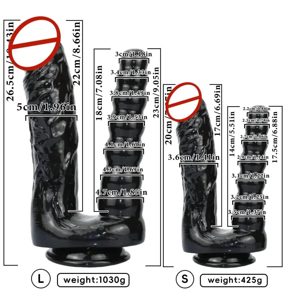 Giant Double Headed Dildo Anal Plug Double Insertion Stimulates Vaginal Anal Dilator Adult Sex Toy for Lesbian Women