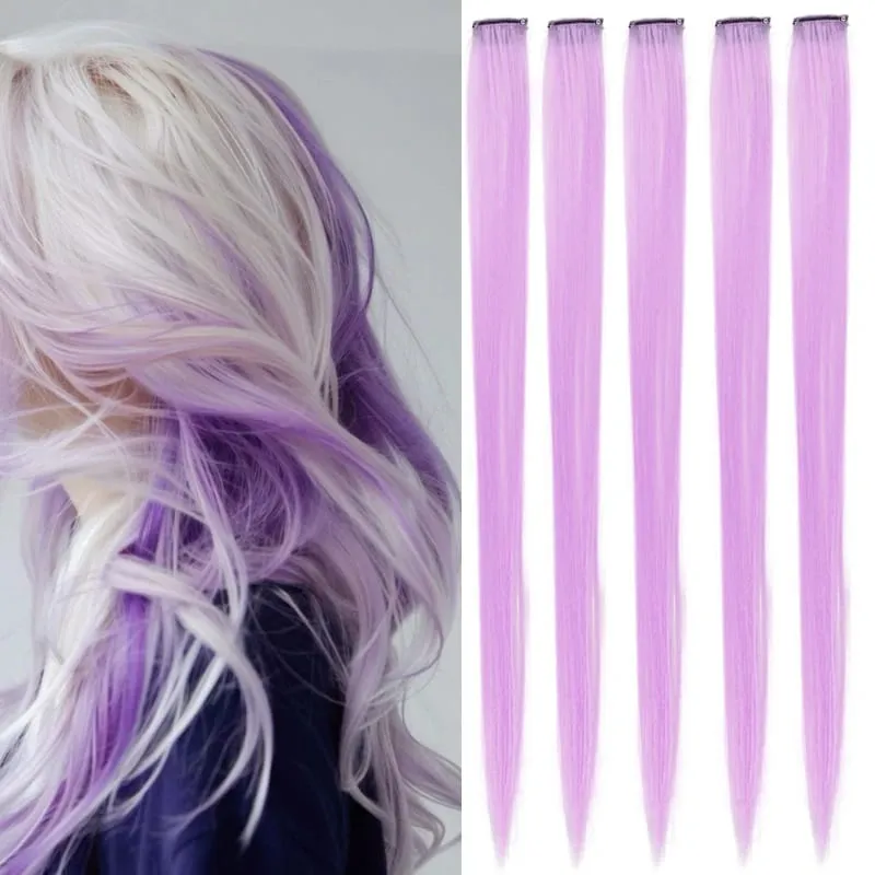 Halloween hair accessory with 5 red and blue hair clips colorful synthetic hair extensions suitable for girl role-playing — image 9