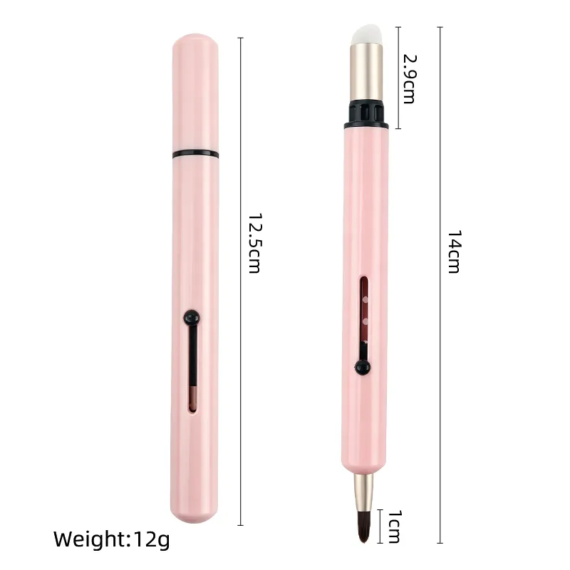 1pcs Retractable Dual Ended Lip Brush Silicone Blending Head Soft Fiber Makeup Tool for Lipstick Lip Gloss Applicator Brushes