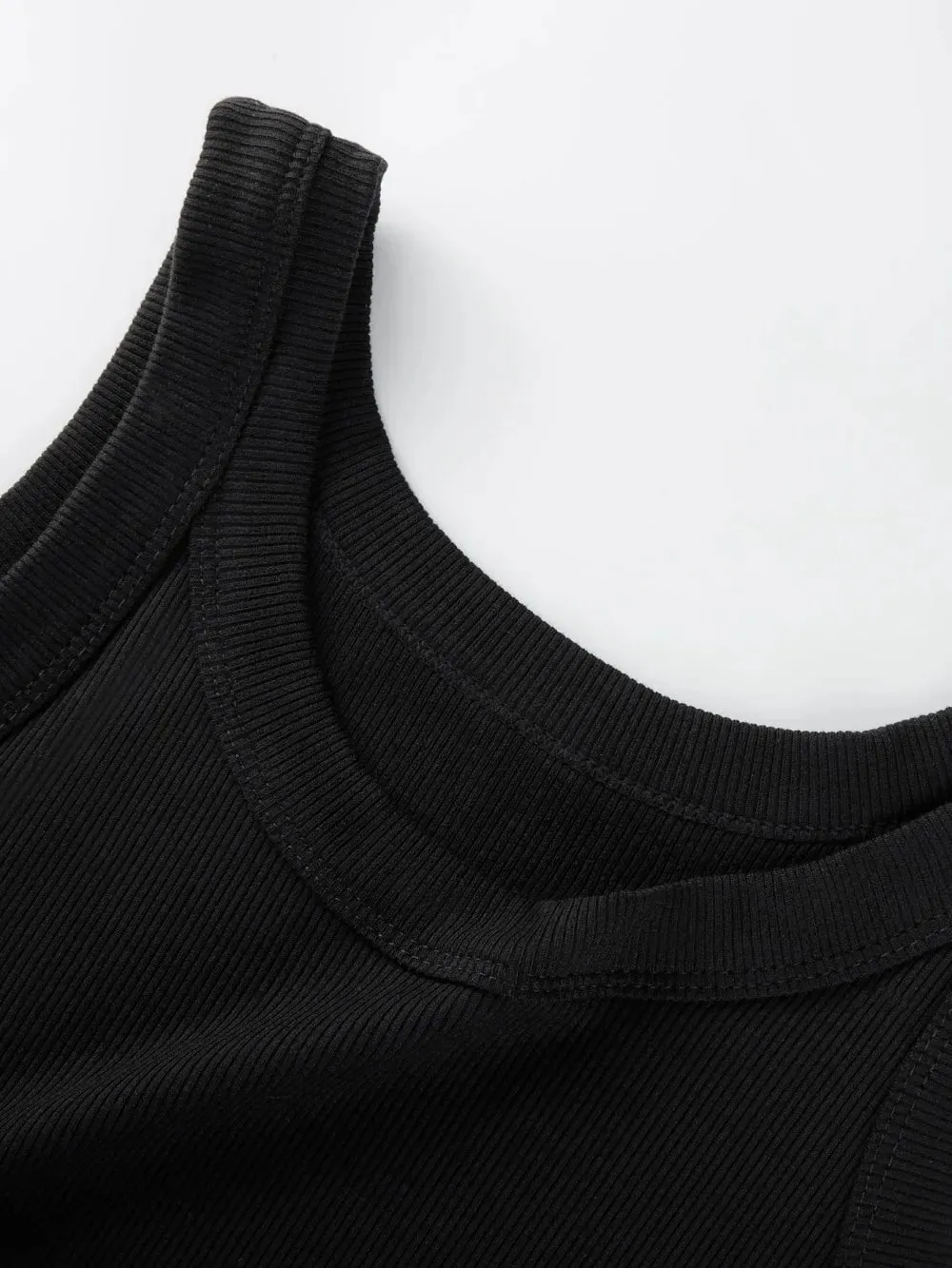Y2K Ribbed Cotton Tank Tops Womens Summer Basic Slim O-Neck Sleeveless Casual Soft Breathable Vest Sporty Wear Daily Undershirt — image 4