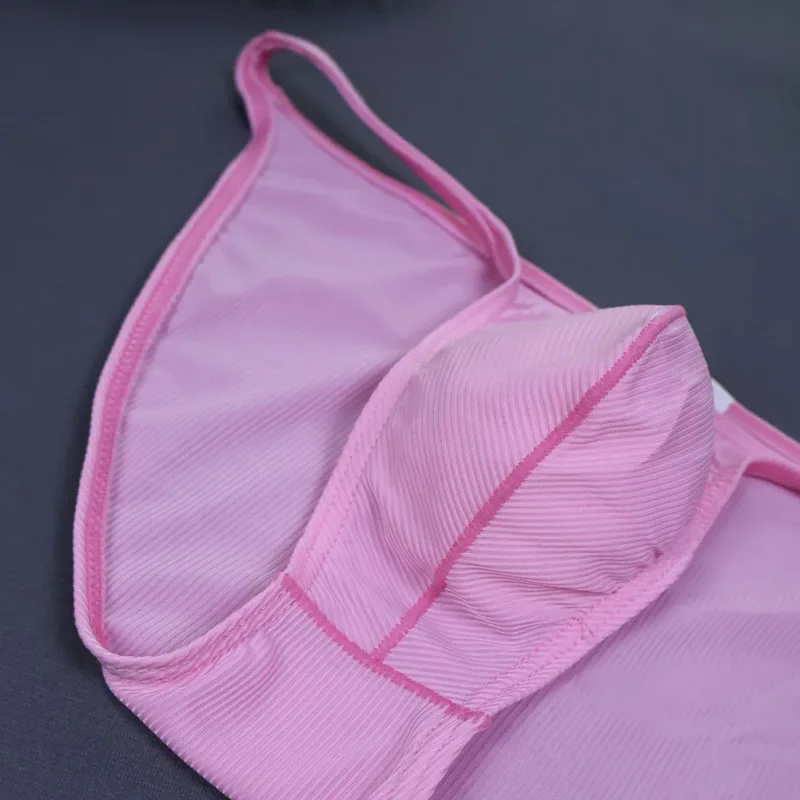 1pc Men Ribbing High Fork Underwear Brief U Convex Pouch Low Rise Panties Solid Color Breathable Comfortable Underpants — image 7