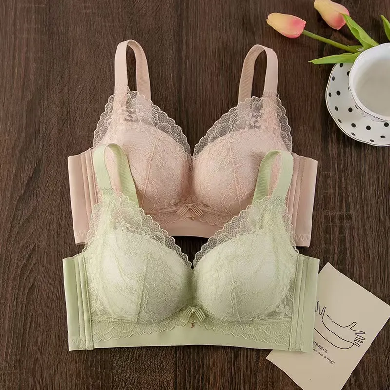 Sexy Lace Thickened Push-Up Bra for Small Breasts Anti-Sagging Adjustable Comfortable Wire-Free Lingerie — image 4