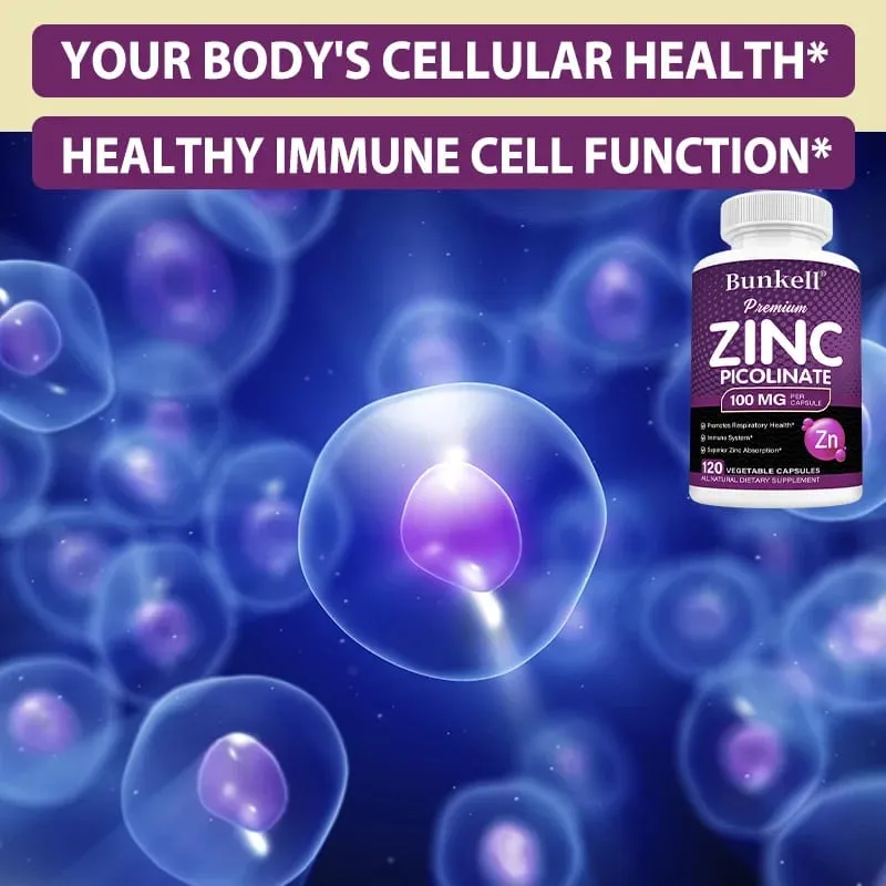Premium Zinc Picolinate 100mg High Absorption Immune Support Respiratory Health Energy Production & Sleep Supplement — image 2