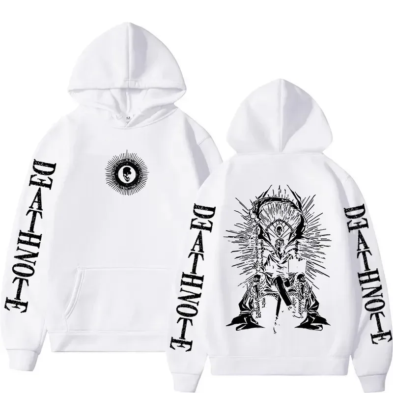 Y2K Anime Death Note Hoodies Yagami Light L·Lawliet Gothic Sweatshirt Men Women Clothing Fashion Long Sleeve Pullovers Streetwea — image 7