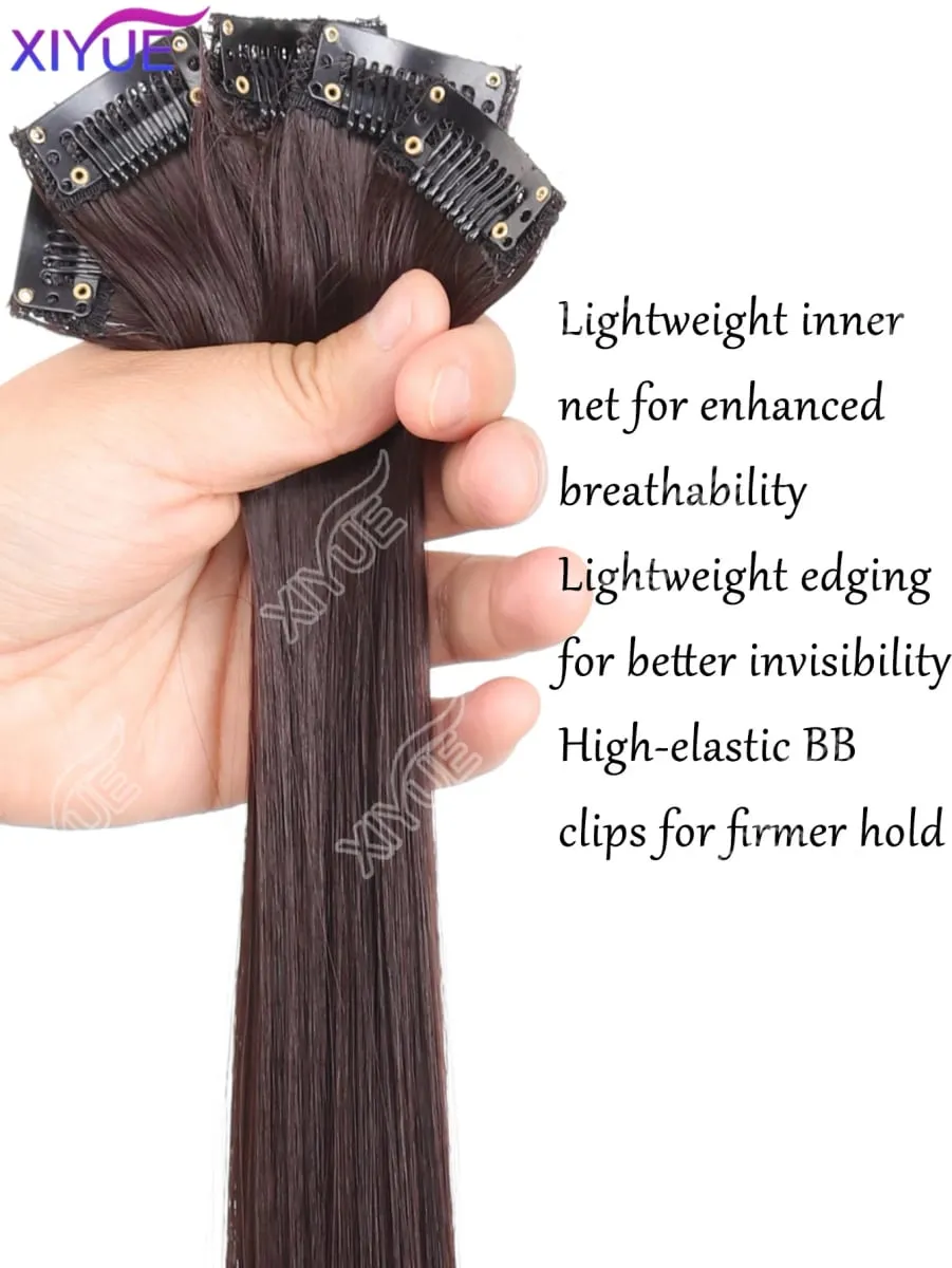 24 inch synthetic hair extension Wig patch invisible seamless for women 5-piece set straight to increase hair volume — image 3