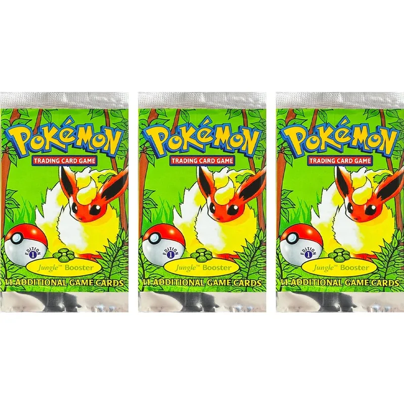 Pokémon Booster Packs Base Fossil Jungle 9 single bags 1 pack/11 Cards and Booster Box 3 1Box/36 Packs models Proxy Game Cards