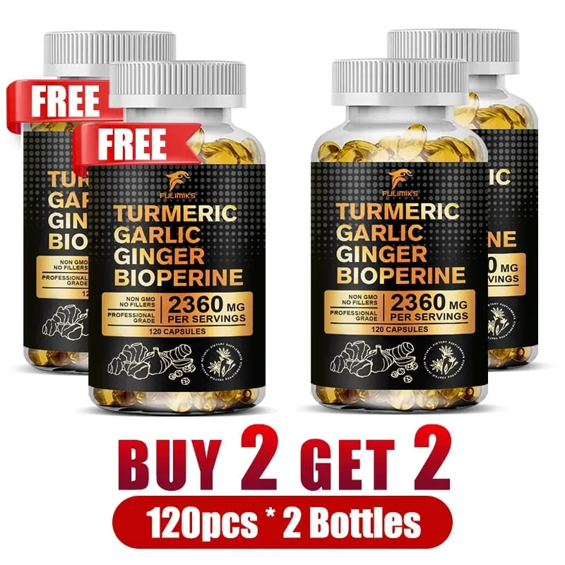 Buy 2 Get 2 Free! Turmeric Curcumin Supplement with BioPerine & Garlic for Joint Support Immune Health & Anti Inflammatory — image 12