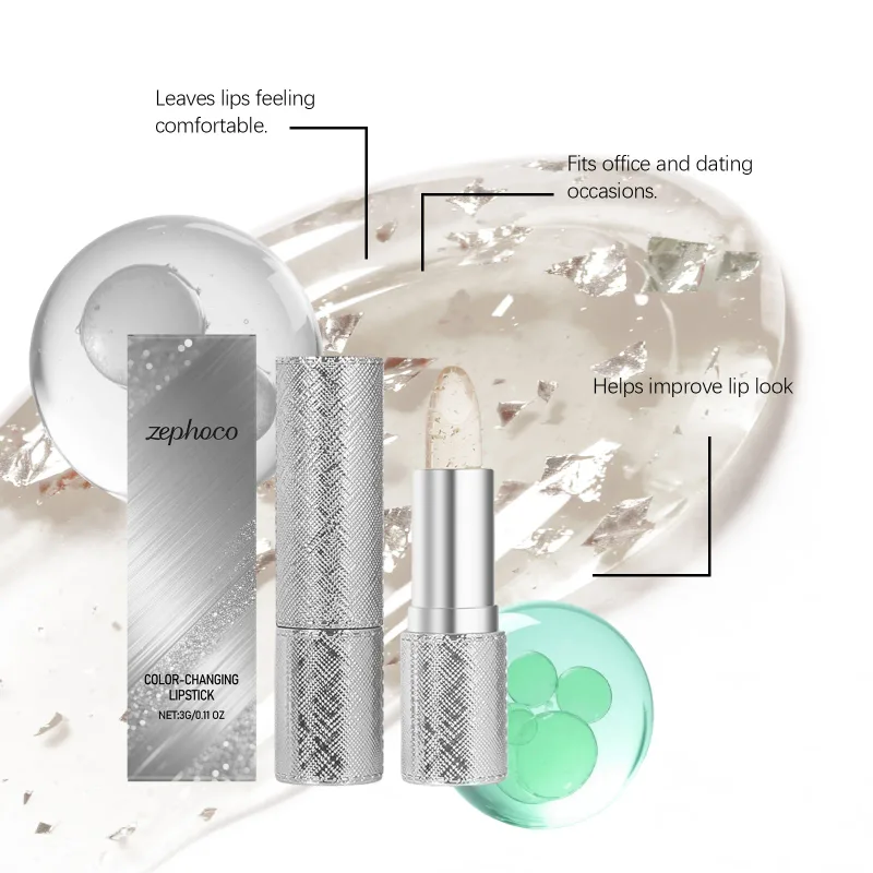 ลิปสติกเปลี่ยนสีโปร่งใสกันน้ำ Long Lasting Moisturizing Crystal Jelly Pearlescent Repairing Lip Balm เครื่องสำอางค์