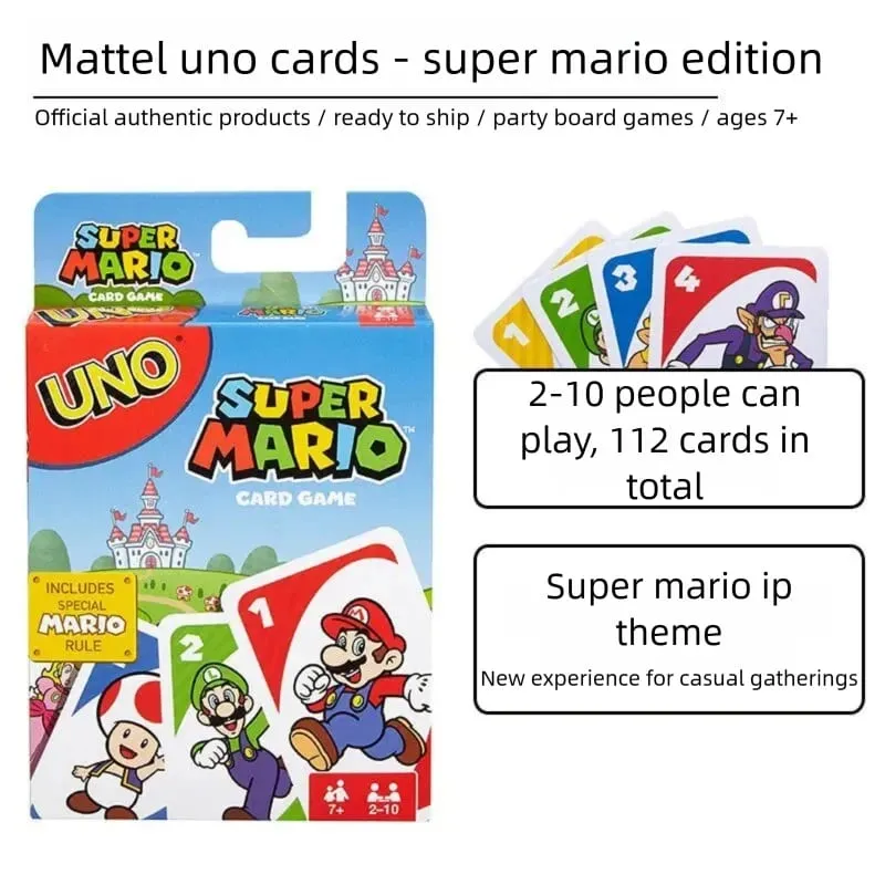 UNO Flip Playing Cards Games Super Mario Minecraft Lord of the Ring Hot Wheels No Mercy Social Board Table Party Games Ki