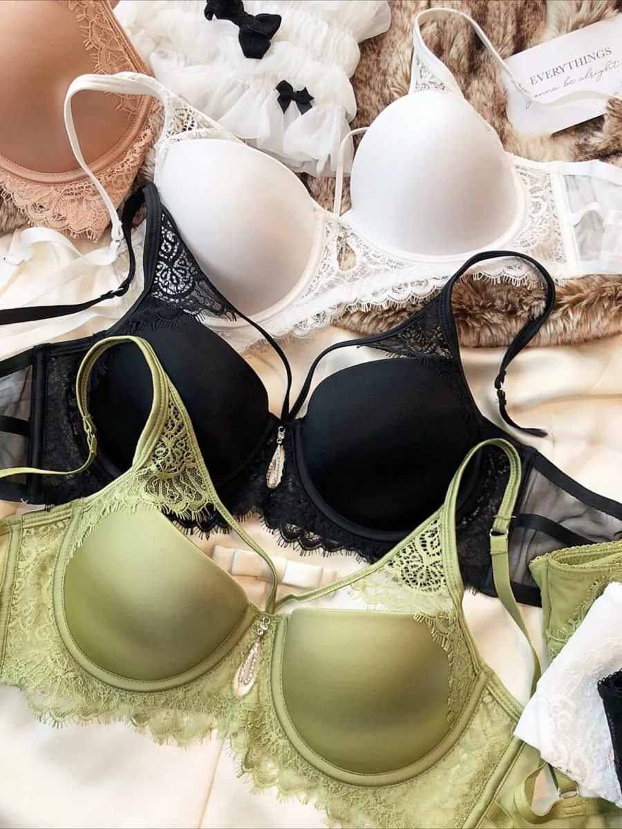 Sexy Hollow Push Up Bra Set Seamless Glossiness Comfort Women Underwear Classic Bandage Design Temptation Bras and Panties Sets — image 3