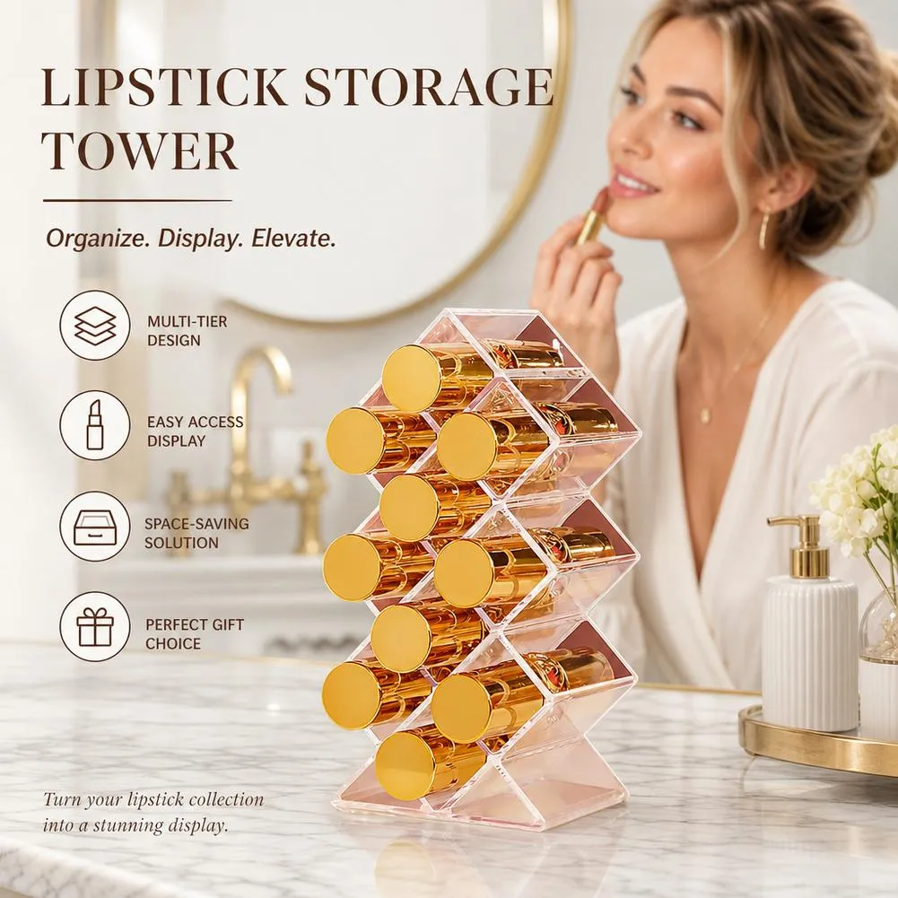 New Cosmetic Lipstick Jewelry Box Makeup Brushes Holder Lipstick Storage Box Acrylic Makeup Organizer Storage Case — image 5