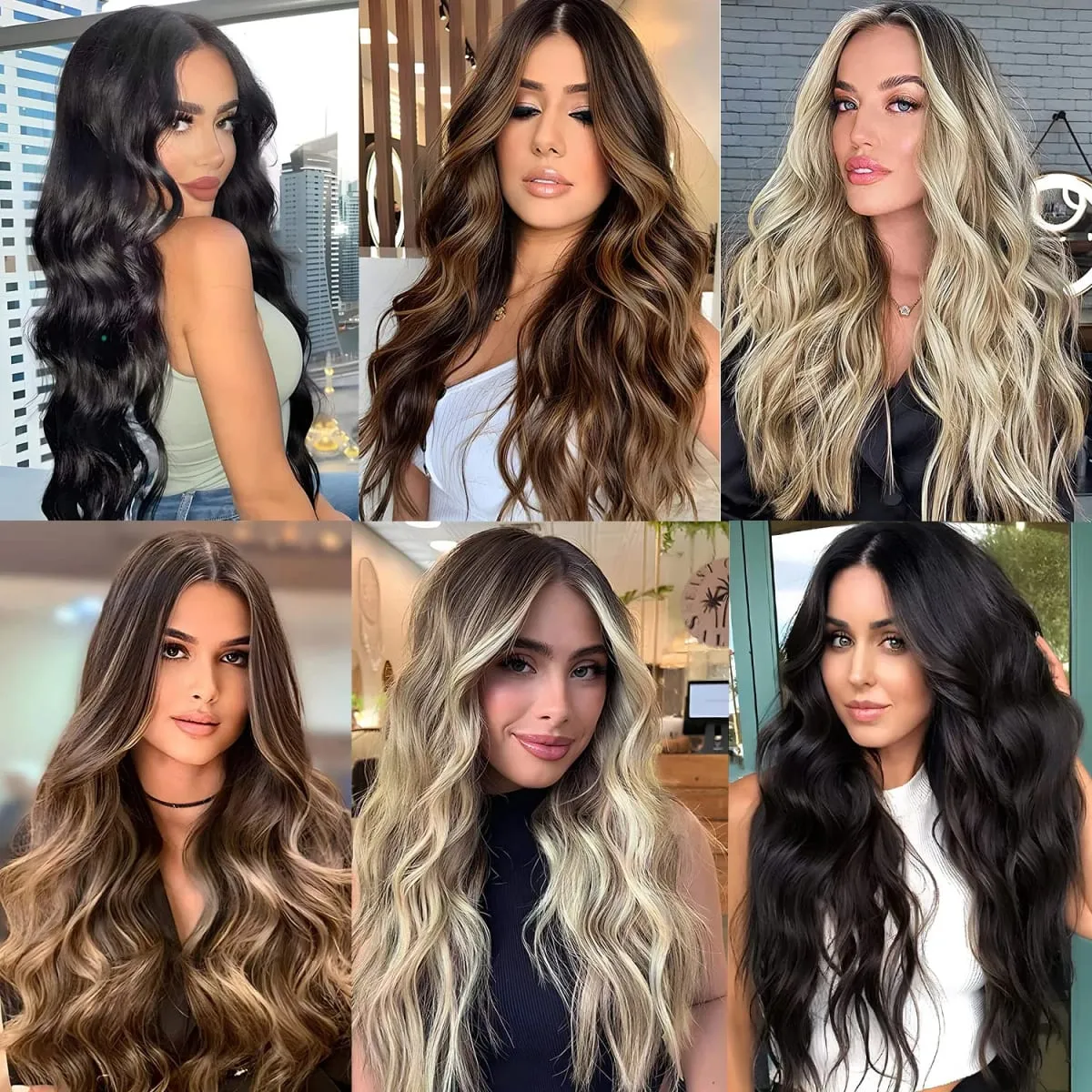 4 Pcs 22 Inch Clip in Hair Extensions Long Synthetic Wavy Curly Hairpieces Layered Soft Invisible Clip Ins Extensions for Women — image 6