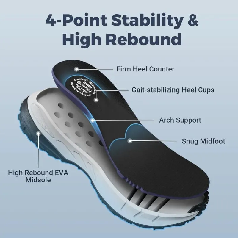 FitVille Wide Width Men'S Sneakers Non-Slip Comfortable Trekking Hiking Walking Shoes For Outdoor Shoe With Arch Support