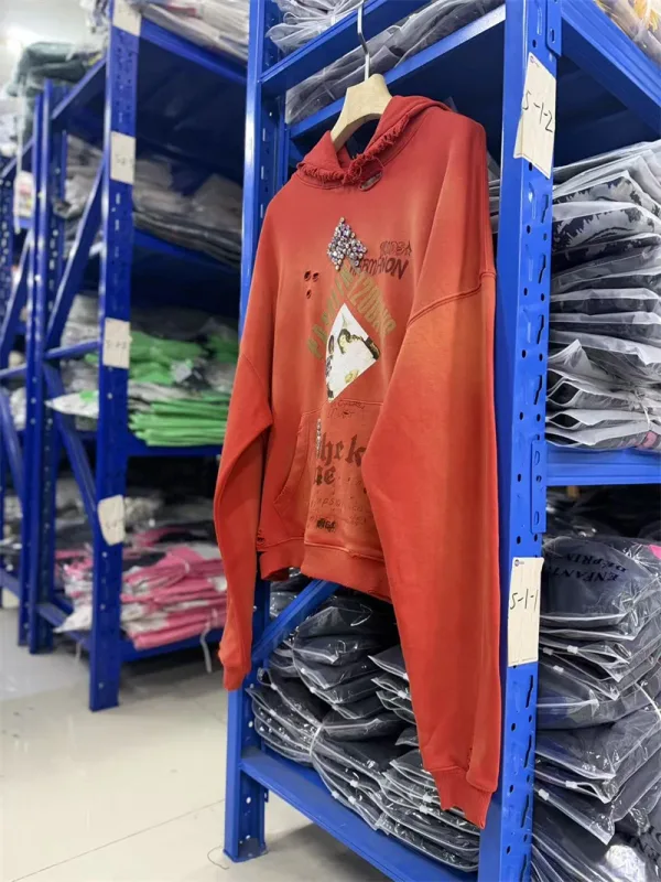 Autumn Winter New PH Hand-beading Print Vintage Washed High Street Casual Loose Cotton Versatile Hoodie Trendy Sports Top Men — image 4