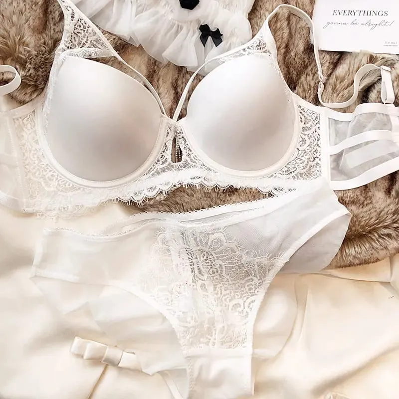 Sexy Hollow Push Up Bra Set Seamless Glossiness Comfort Women Underwear Classic Bandage Design Temptation Bras and Panties Sets — image 9