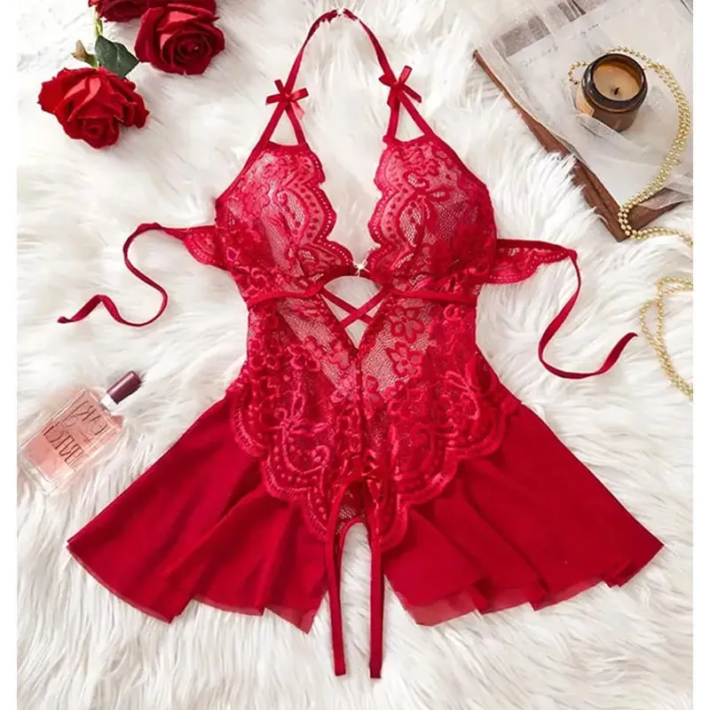 Halter-neck Sexy Bra With Adjustable Straps Open-Back One-Piece Underwear Best-Selling Erotic Lingerie For Women Intimacy Set — image 10