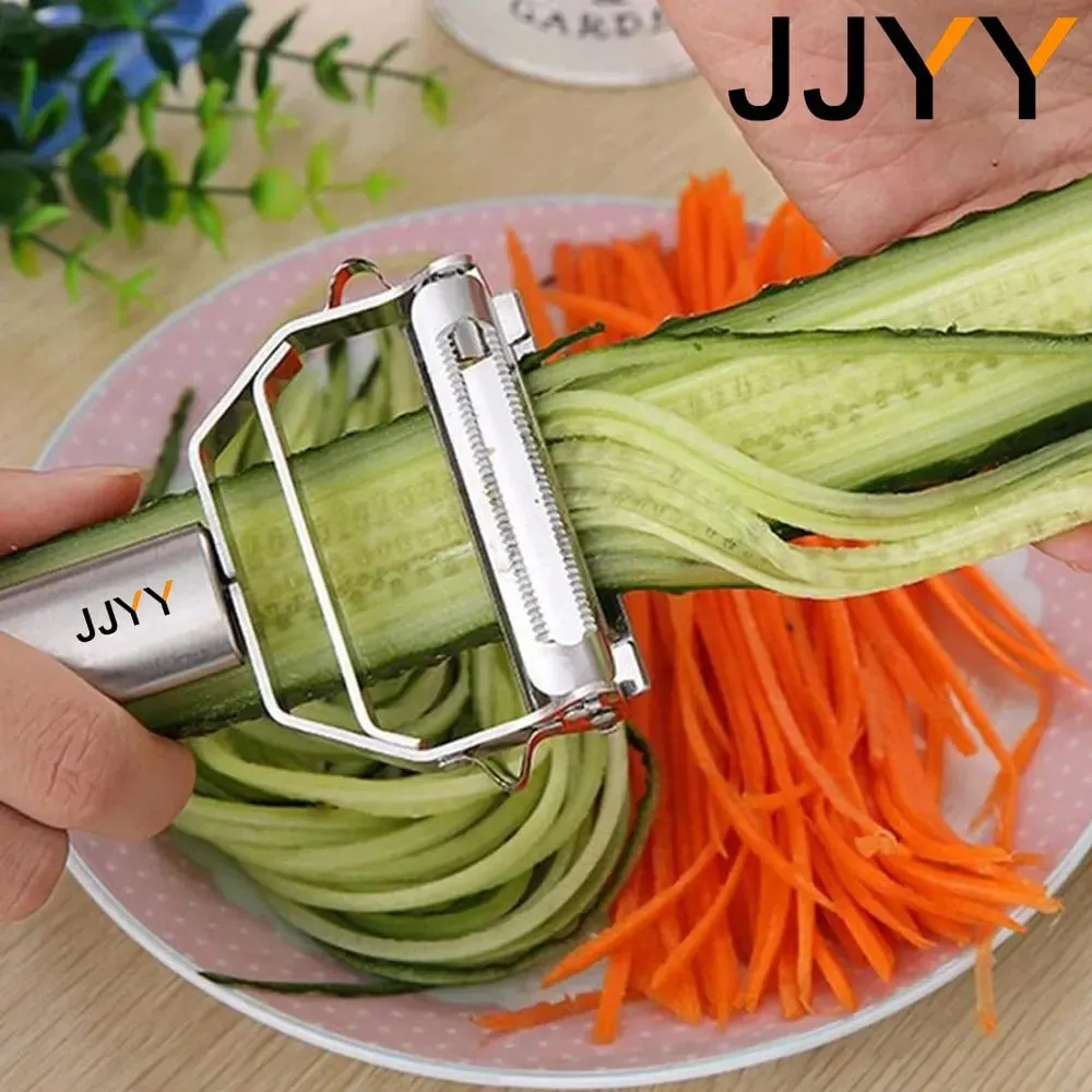 Rallador de zanahoria, pepino, patata de acero inoxidable de alta calidad, cocina, pelador de frutas y verduras multifuncional, rebanador de verduras — image 2