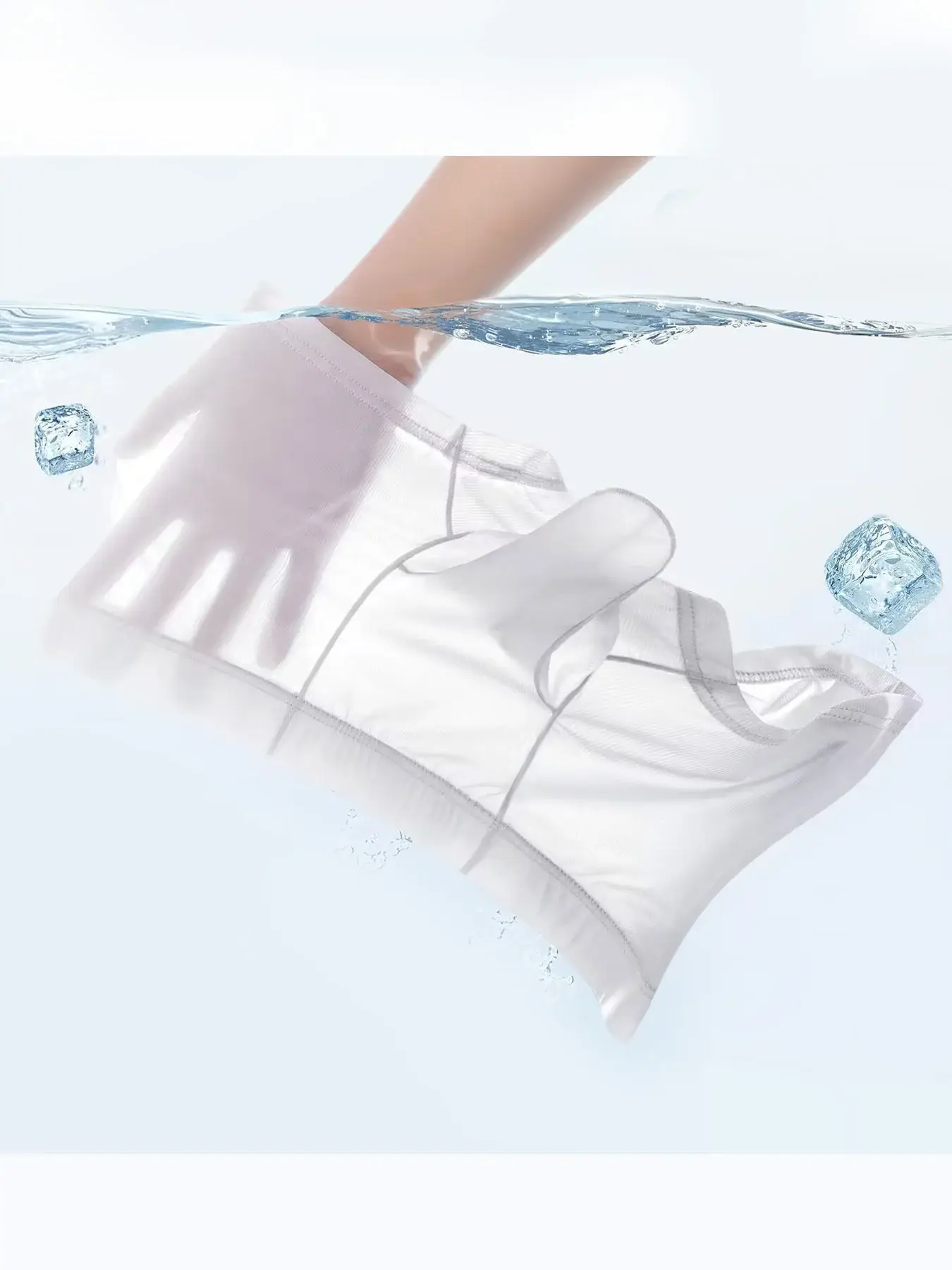 Genomskinliga boxerbyxor Herr Sexiga underkläder Ultratunna kalsonger Se Through Ice Sidenbyxor Släta glansiga underkläder — image 5