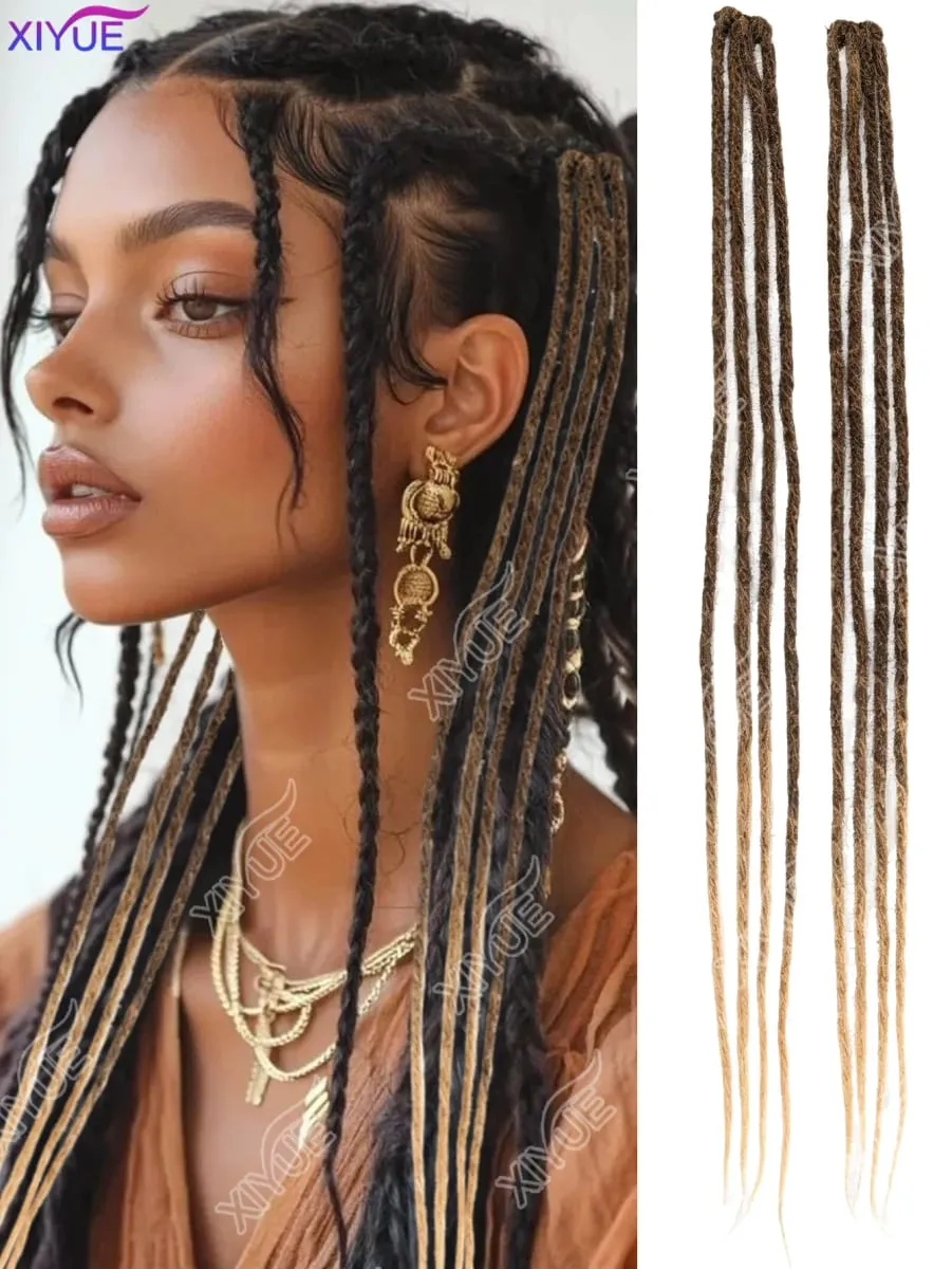 24 Inch Synthetic BB Clip Dreadlock Hair Extensions Dreadlock Extensions Hip-hop Ombre Hair Extensions African Tribe Style XY