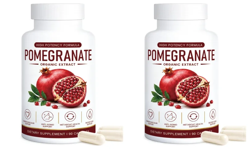 Pomegranate Extract Capsules with Grape Seed Green Tea Hawthorn Beetroot Vitamins C & E Daily Antioxidant Support 90 Count — image 8