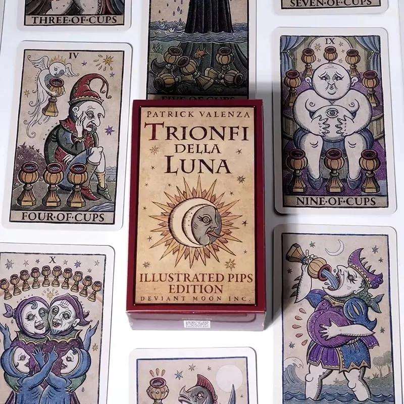 Trionfi della Luna Tarot 78 Card Deck with PDF Guidebook Fortune Telling Card Game Travel Cersion Reversed Chakra Planet Zodiac — image 2