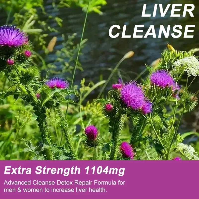 Liver Cleanse Detoxification Support Supplement - Complete Health Capsules with Artichoke Berberine Turmeric Herbs — image 3