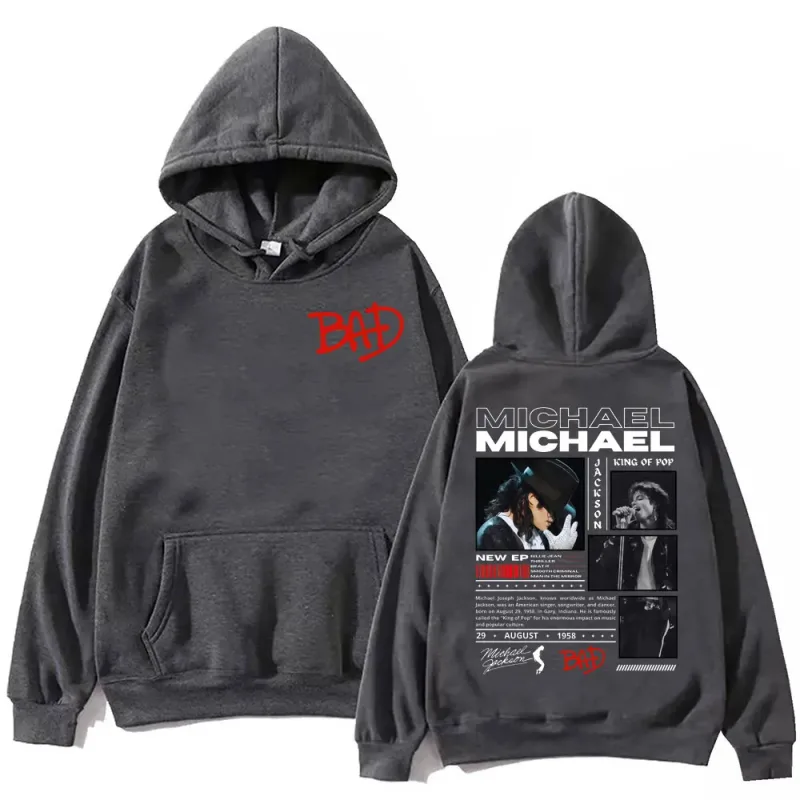 90's Rock Singer Michael Jackson Merch Hoodies Fashion Vintage Hooded Sweatshirts Men Women Casual Loose Pullovers Streetwear — image 5
