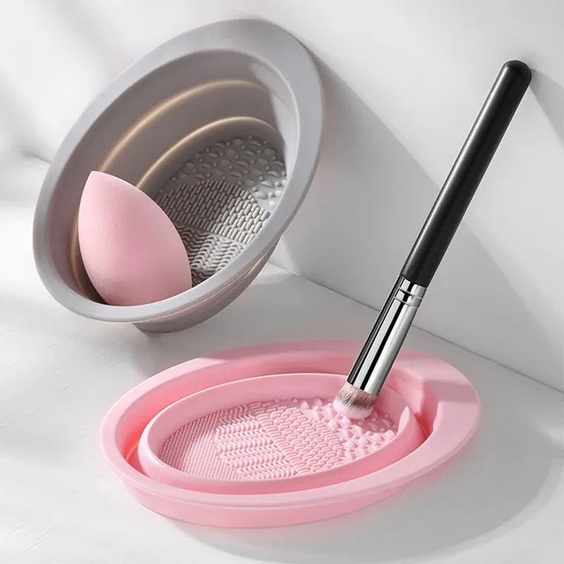Silicone Makeup Brush Cleaner Bowl Foldable Cleaning Mat Cosmetic Foundation Eyeshadow Powder Brushes Cleaner Tools For Makeup — image 1