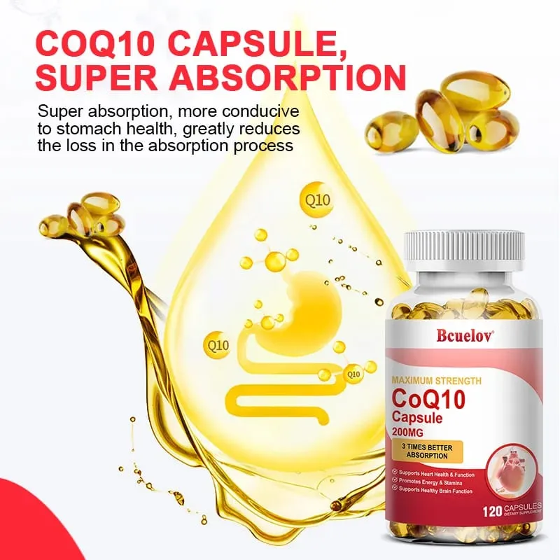 CoQ10 200mg Softgels- 3x Better Absorption Antioxidant for Heart Health & Energy Production Coenzyme Q10 Dietary Supplements — image 6