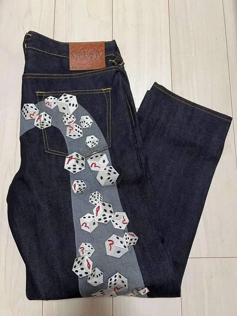 Vaqueros negros de pierna recta para hombre, pantalones ajustados holgados con costuras amarillas, estampado de dados en 3D, diseño artístico, tendencia única, novedad de 2025