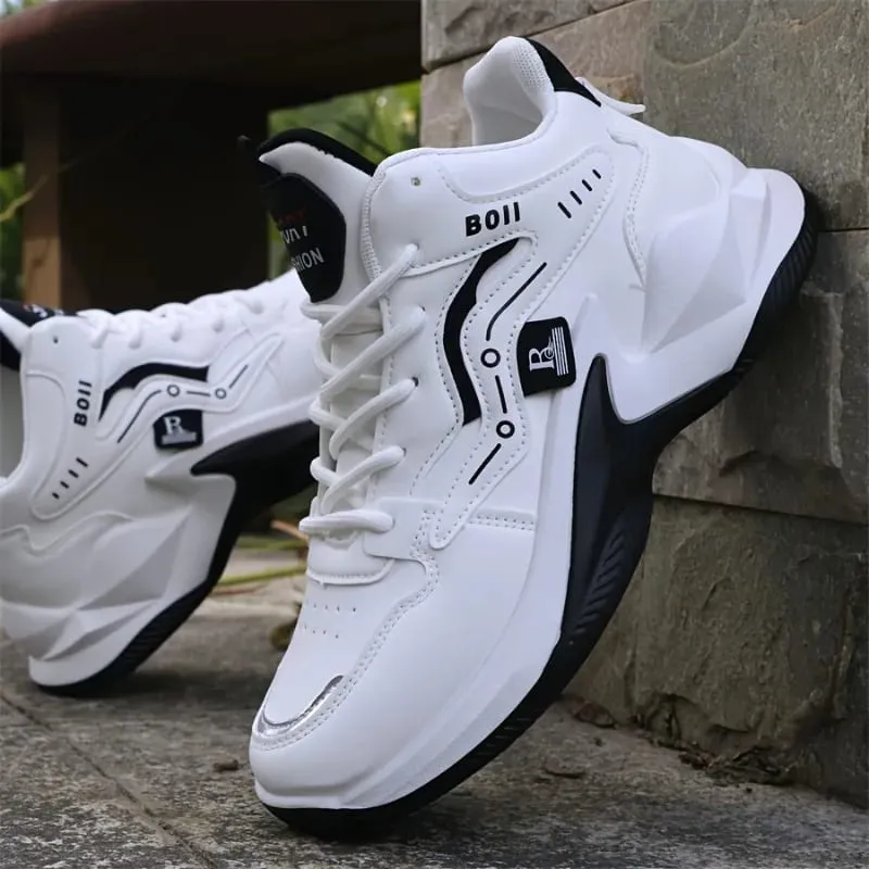 Fashionable High Top Men's Shoes Outdoor Basketball Running Sneakers for Men Anti-slip Breathable Comfort Platform Shoes for Men