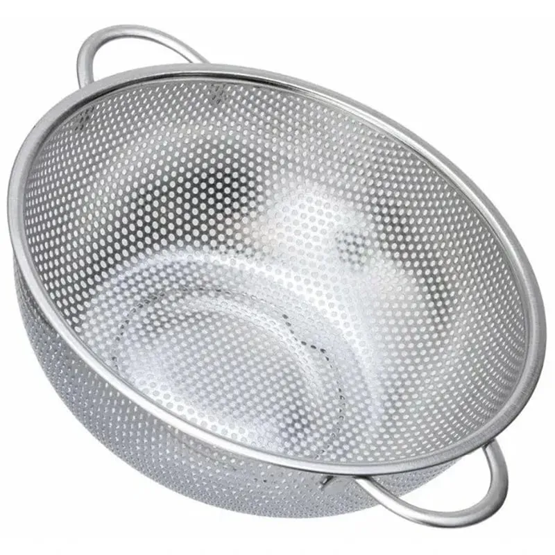 16/19/22/31CM All Purpose Stainless Steel Fine Mesh Strainer Net Baskets with Handles Resting Base Colander Set Kitchen Supplies