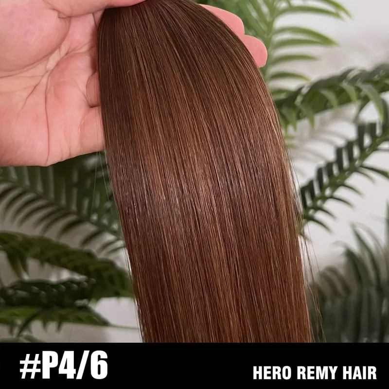 Straight Clip In PU Human Hair Extensions 10 Pcs/Set Full Head Clip Ins Hair 100/170 Grams Clip on PU Hair Extension for Women