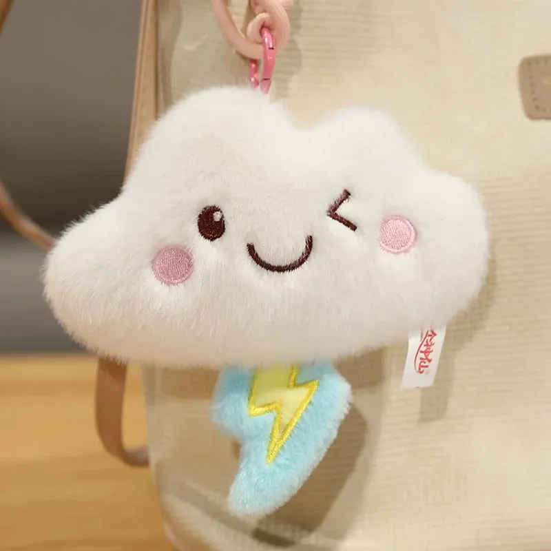 New Cartoon Weather Series Plush Toys Cute Sun Lightning Cloud Raining Pendant Doll Funny Weather Forecast Game Props Home Decor