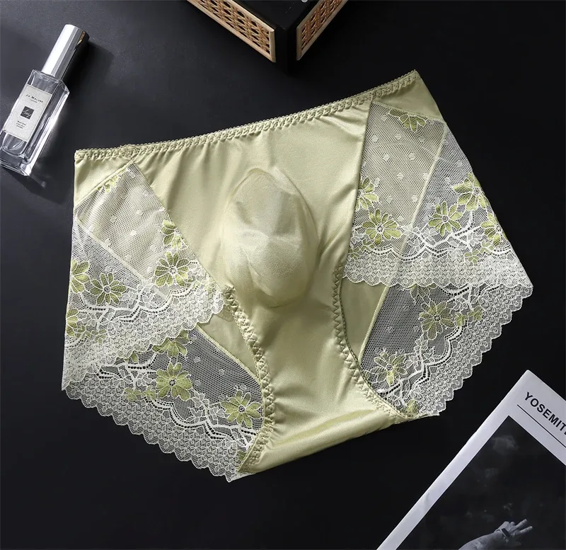 New Men's underwear Light luxury cuecas masculino adults 18 plus size satin lace 3D bag calzoncillos hombre sexys shopping tøy — image 13