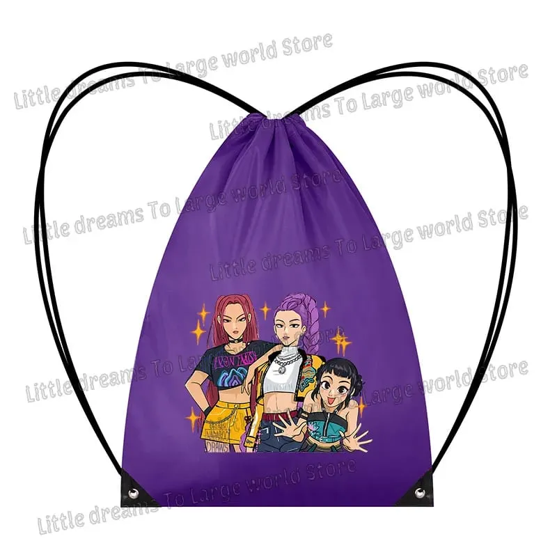 Anime Figure Drawstring Bag Portable Backpack Large Capacity Gym Sports Clothes Organizer Storage Pouch Bundle Pocket Women Gift
