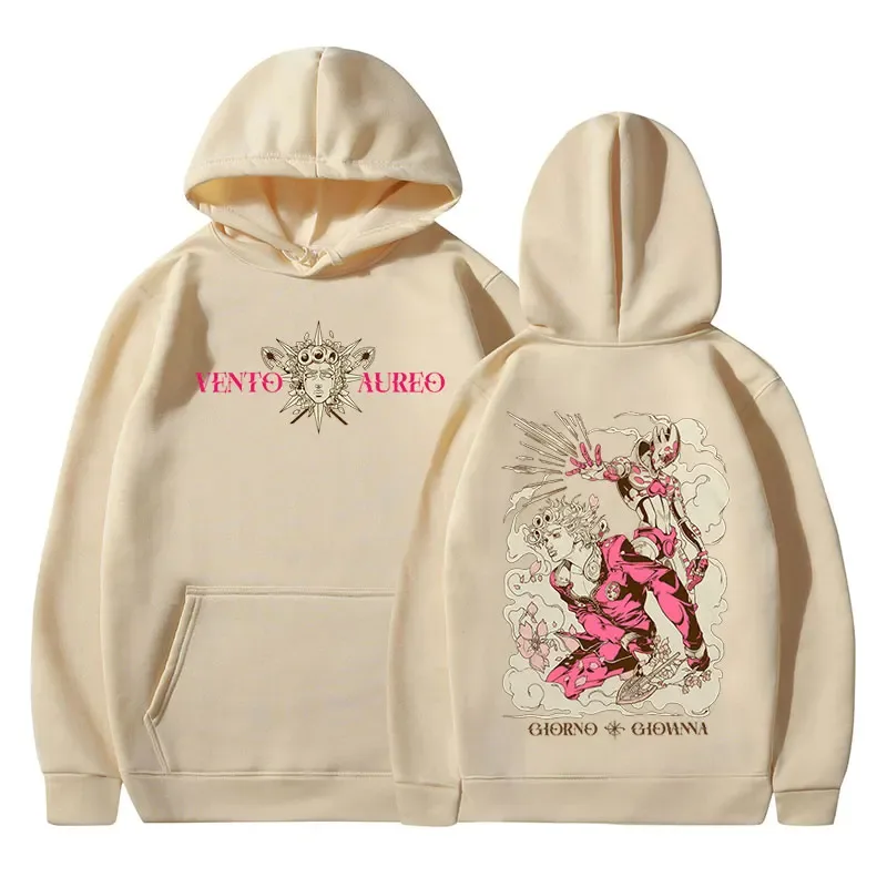 Anime Jojo Bizarre Adventure Hoodies Giorno Giovanna Manga Graphic Sweatshirts Men Women Clothing Long Sleeves Fleece Pullovers — image 7