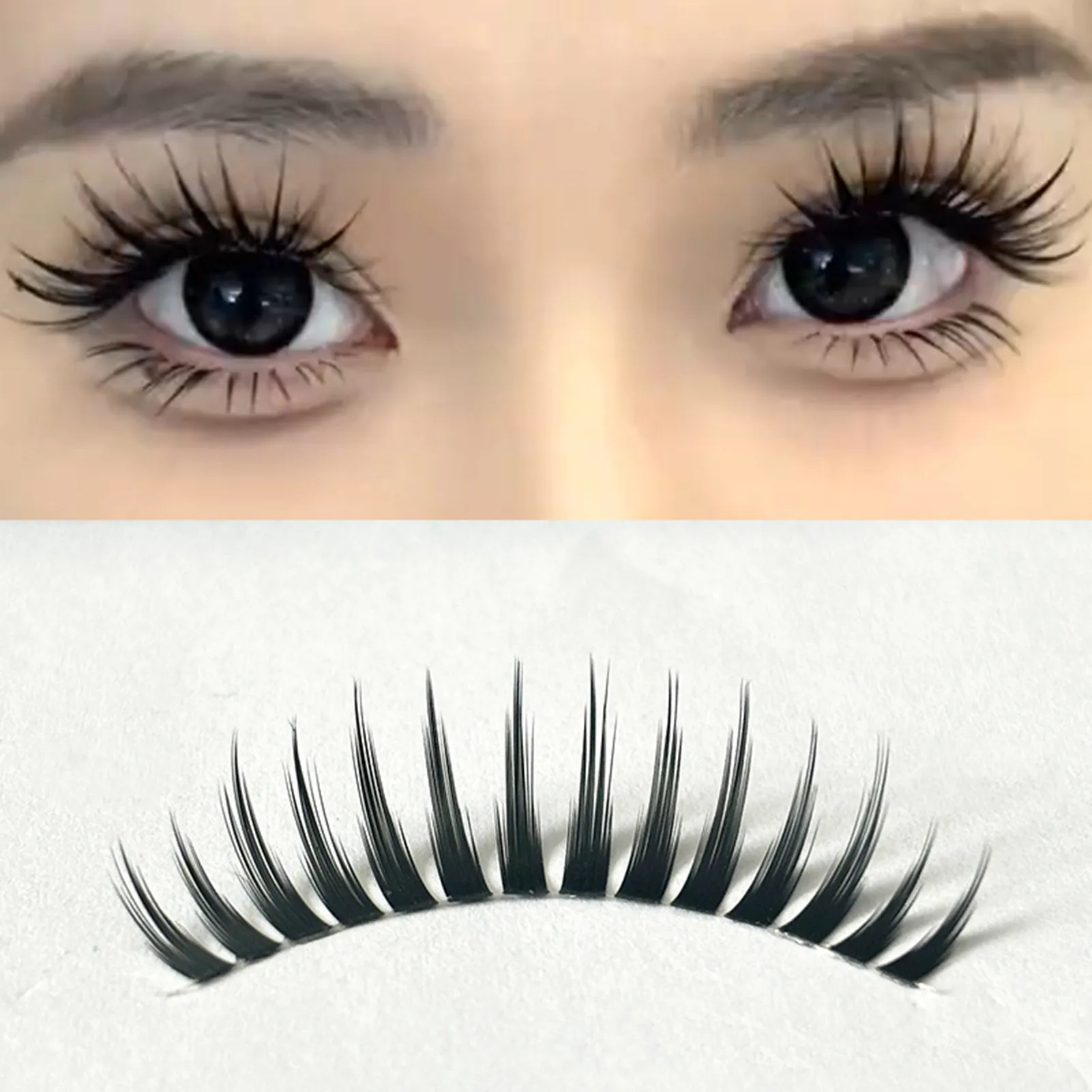5pair Korean Style Manga False Eyelashes Natural Spiky Wispy Thick Eyelash Extension For Beauty Eye Cosplay Diy Makeup Tools