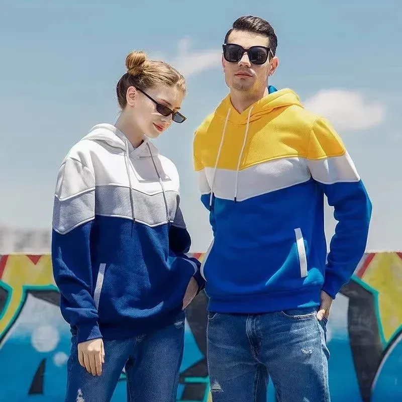 2025 New Men's Hoodie Splicing Outdoor Leisure Sportswear Street Fashion Men's Warm Wool Hoodie Autumn/Winter Coat — image 2