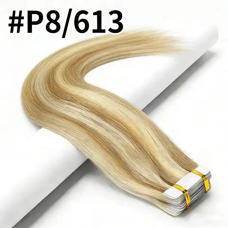 #2 Bone Straight Tape In Hair Extensions 50g/20pcs Skin Weft Invisible Tape In Human Hair Extensions 100% Human Hair For Woman — image 1