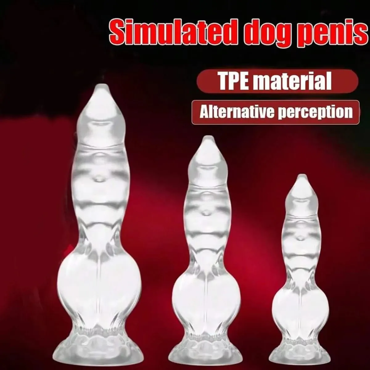Čiré vázané dildo pro psy Realistické psí uzel Fantasy Měkká pružná přísavka Sexuální hračka pro ženy a muže — image 2