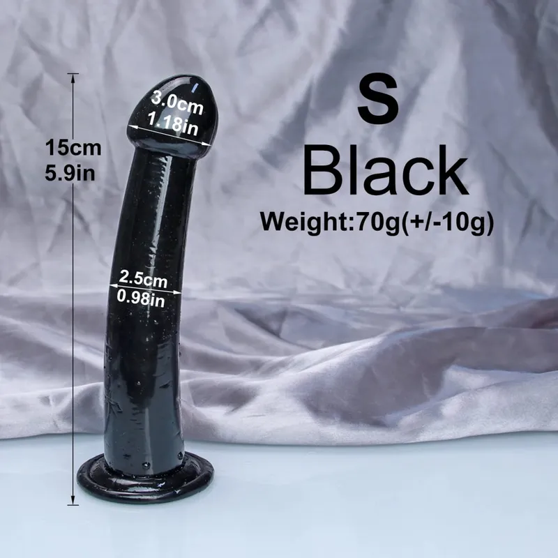 Dengan Harga Murah TPE Transparan Anal Plug Jelly Dildo 4 Ukuran Cangkir Hisap Ayam Vagina Masturbasi Lembut Penis Kecil Wanita Pria Mainan Seks