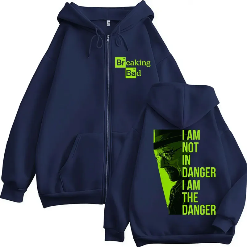 TV-Serie Breaking Bad Heisenberg Zip Up Hoodies I Am Not Danger I Am The Danger Männer Frauen Trainingsanzug Lose Herbst Casual Mäntel