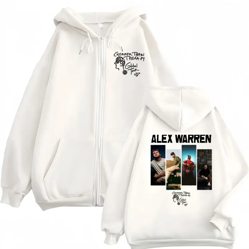 Alex Warren Live Tour 2026 Album Cover Hoodie Men Women Vintage Zipper Hoodies Oversized Comfort Zip Up Sweatshirts Coats Jacket — image 7