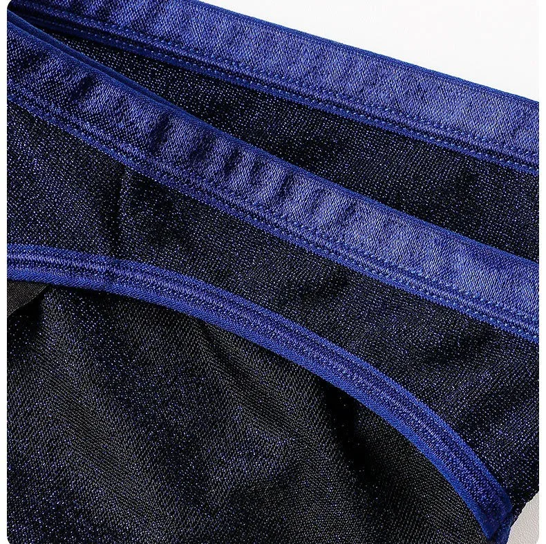 Men's Ice Silk Triangle Panties Sexy U-Shape Thin Briefs Breathable Mesh Low-Waist Underwear — image 11