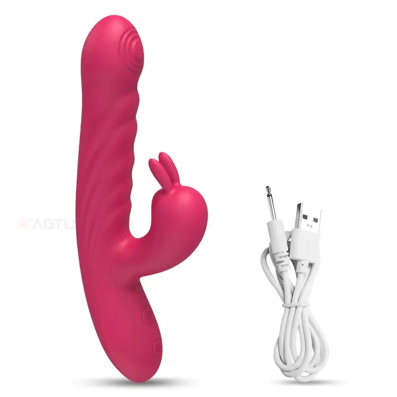 Adult Sex Toy Thrusting Rabbit VIbrator for Women Vibrating Dildo Telescopic G-Spot Clitoris Stimulator Female Masturbator — image 9