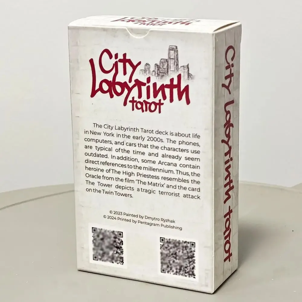 12*7cm City Labyrinth Tarot 78 Cards Tarot Deck | Indy Tarot Pen-drawn about Life In New York In The Early 2000s