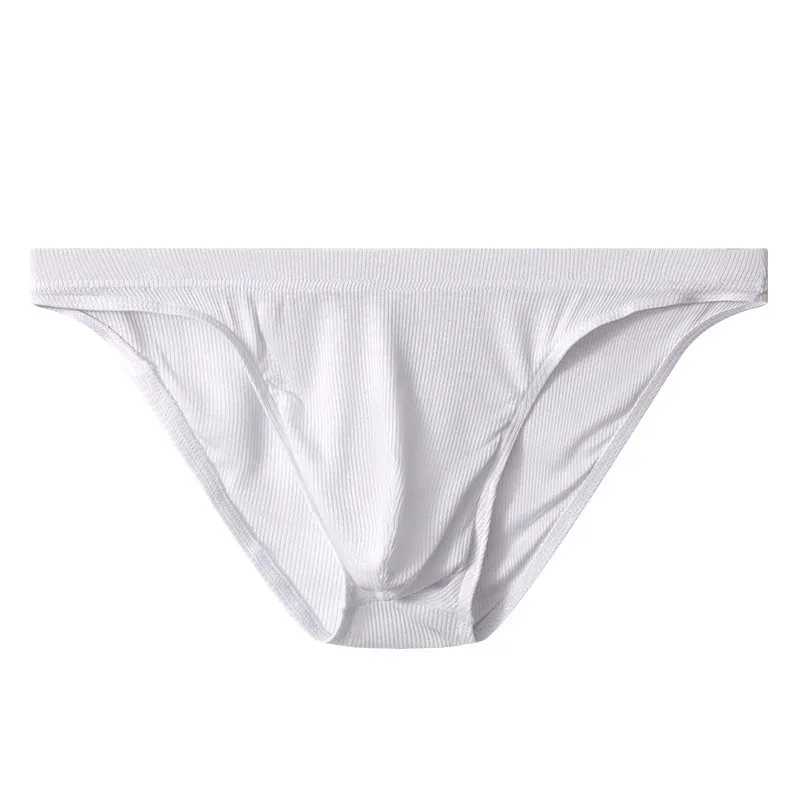 Men Rib Fabric Briefs Underpants Man Sexy Underwear Breathable Low Waist Mens Bikini Briefs Cuecas Big Pouch Hombre Slips — image 7