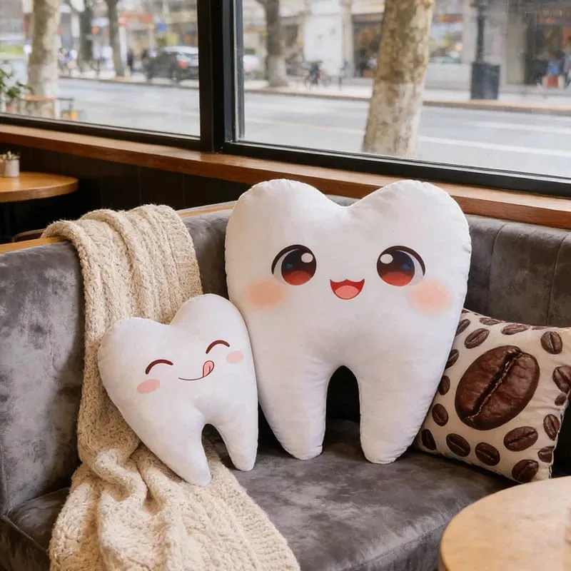 Simulation Lovely Tooth Plush Toys Cute Expression White Teeth Stuffed Soft Pillow Funny Sofa Cushion Gift For Children Gifts — image 5